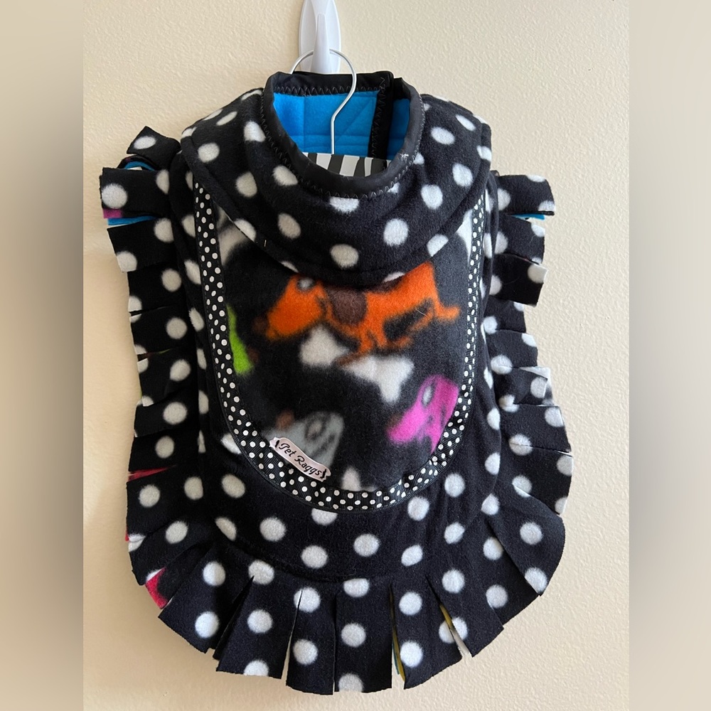 Designer Handmade Fleece Jacket with Collar.
